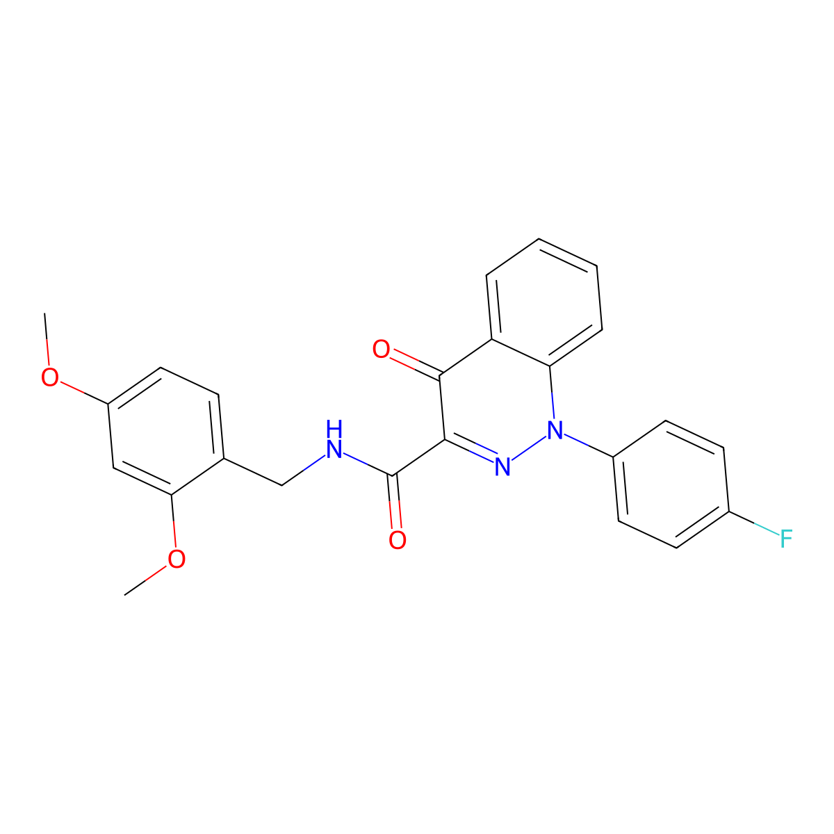 N-[(2,4-dimethoxyphenyl)methyl]-1-(4-fluorophenyl)-4-oxo-1,4-dihydrocinnoline-3-carboxamide molecular structure, CAS 1251689-45-8