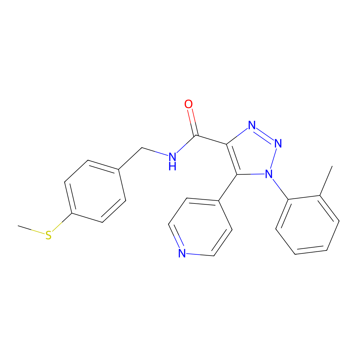 1-(2-methylphenyl)-N-{[4-(methylsulfanyl)phenyl]methyl}-5-(pyridin-4-yl)-1H-1,2,3-triazole-4-carboxamide molecular structure, CAS 1251689-46-9