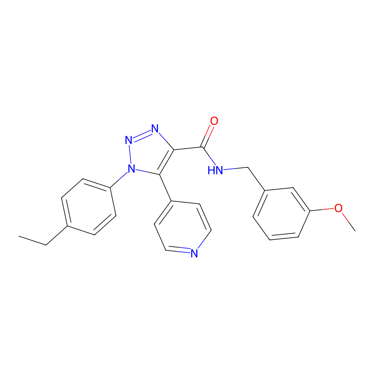 1-(4-ethylphenyl)-N-(3-methoxybenzyl)-5-(pyridin-4-yl)-1H-1,2,3-triazole-4-carboxamide molecular structure, CAS 1251689-58-3