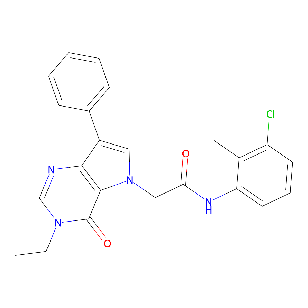 N-(3-chloro-2-methylphenyl)-2-{3-ethyl-4-oxo-7-phenyl-3H,4H,5H-pyrrolo[3,2-d]pyrimidin-5-yl}acetamide molecular structure, CAS 1251689-83-4