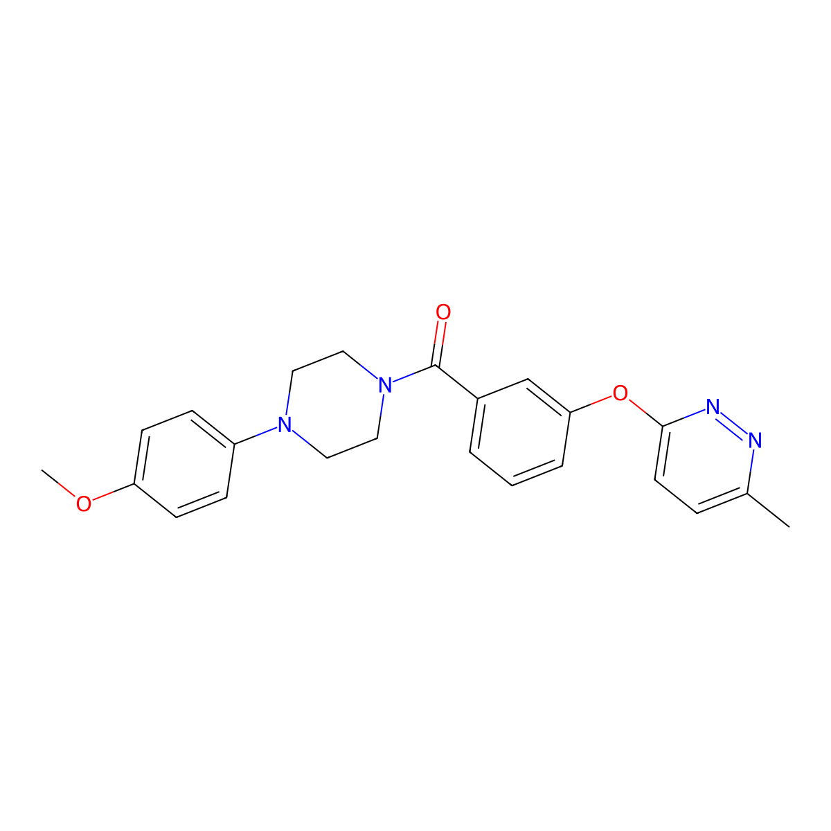 (4-(4-Methoxyphenyl)piperazin-1-yl)(3-((6-methylpyridazin-3-yl)oxy)phenyl)methanone molecular structure, CAS 1251689-85-6