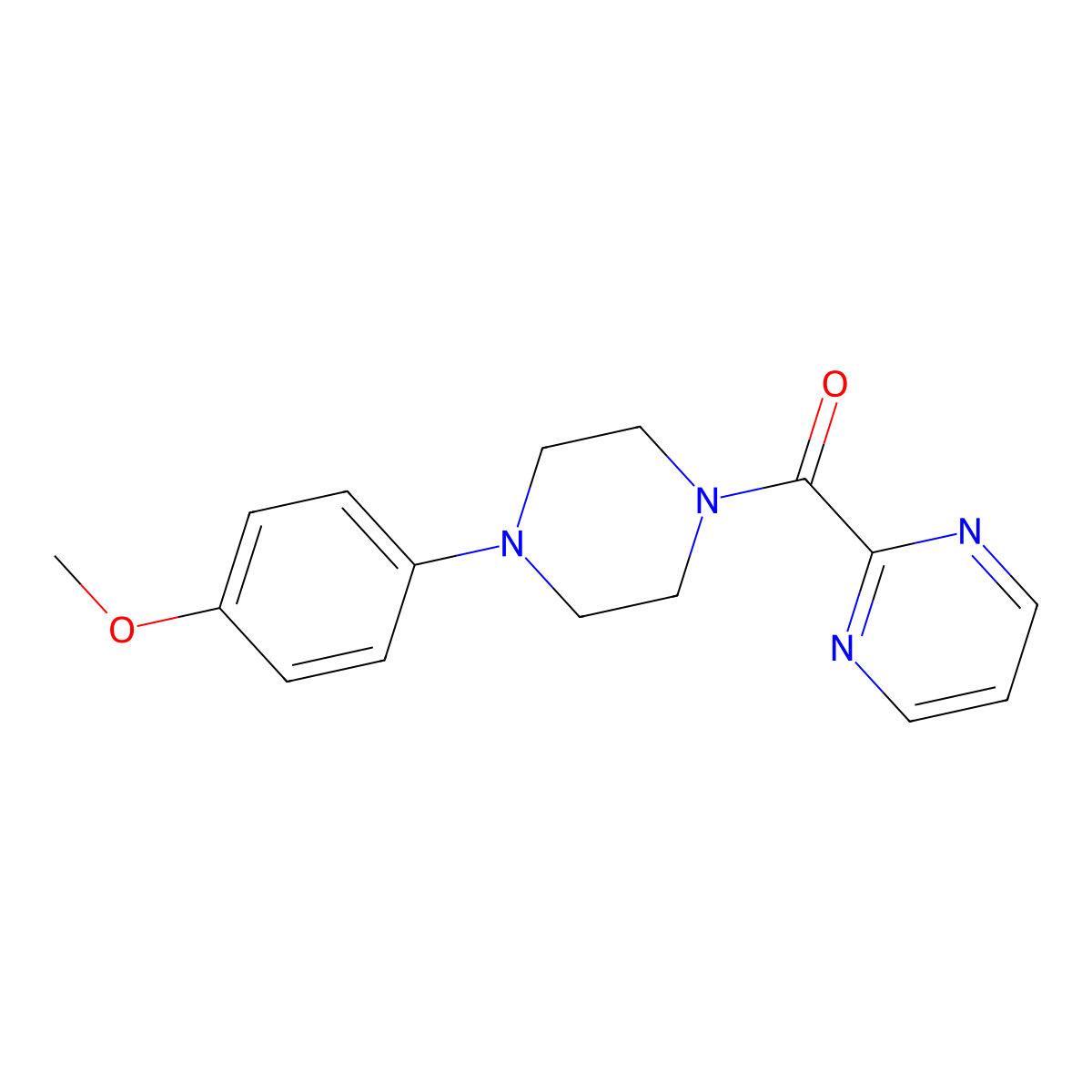 (4-(4-Methoxyphenyl)piperazin-1-yl)(pyrimidin-2-yl)methanone molecular structure, CAS 1251689-92-5