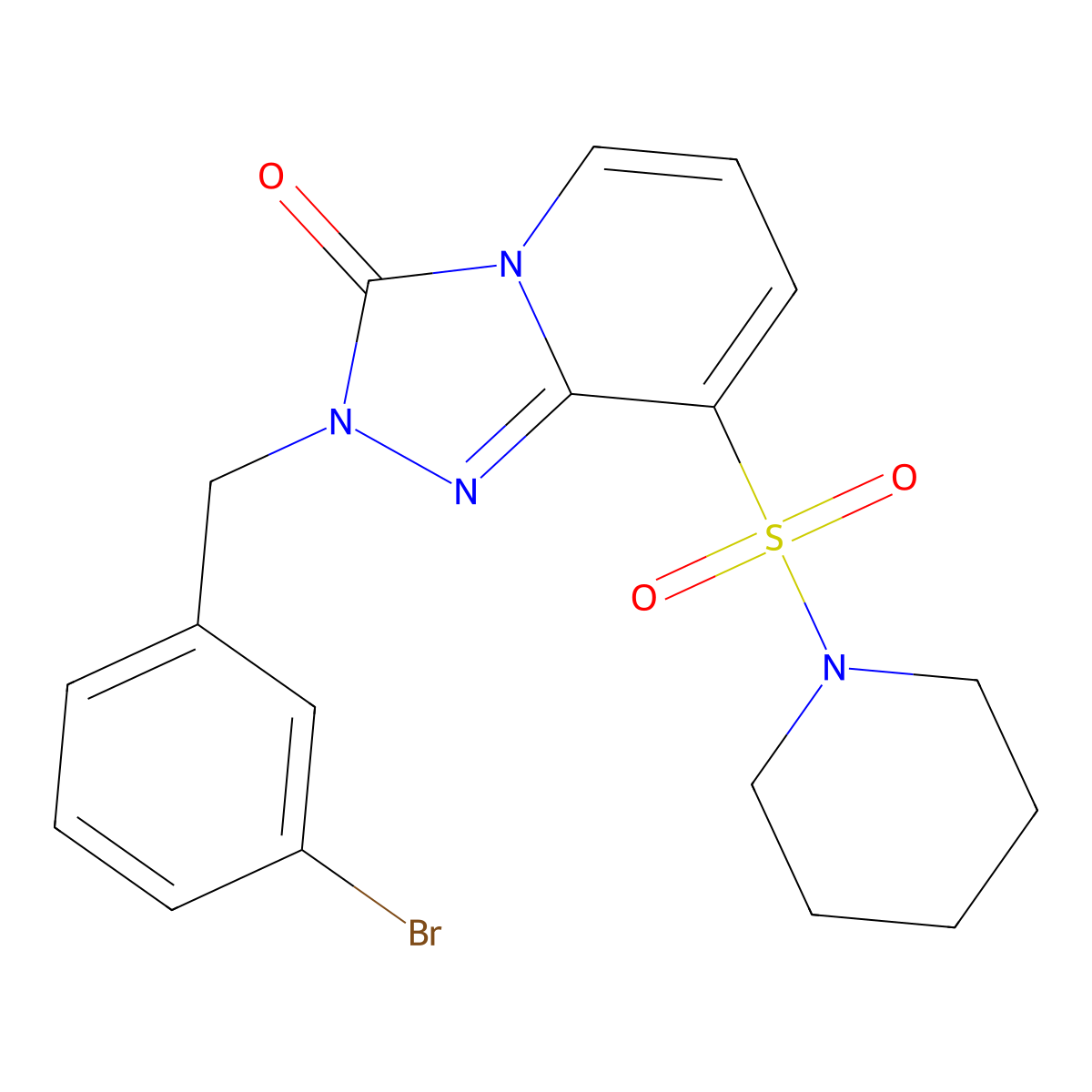 2-(3-bromobenzyl)-8-(piperidin-1-ylsulfonyl)-[1,2,4]triazolo[4,3-a]pyridin-3(2H)-one molecular structure, CAS 1251690-06-8