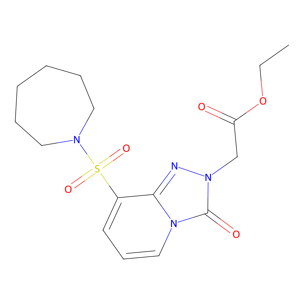 ethyl 2-(8-(azepan-1-ylsulfonyl)-3-oxo-[1,2,4]triazolo[4,3-a]pyridin-2(3H)-yl)acetate molecular structure, CAS 1251690-16-0