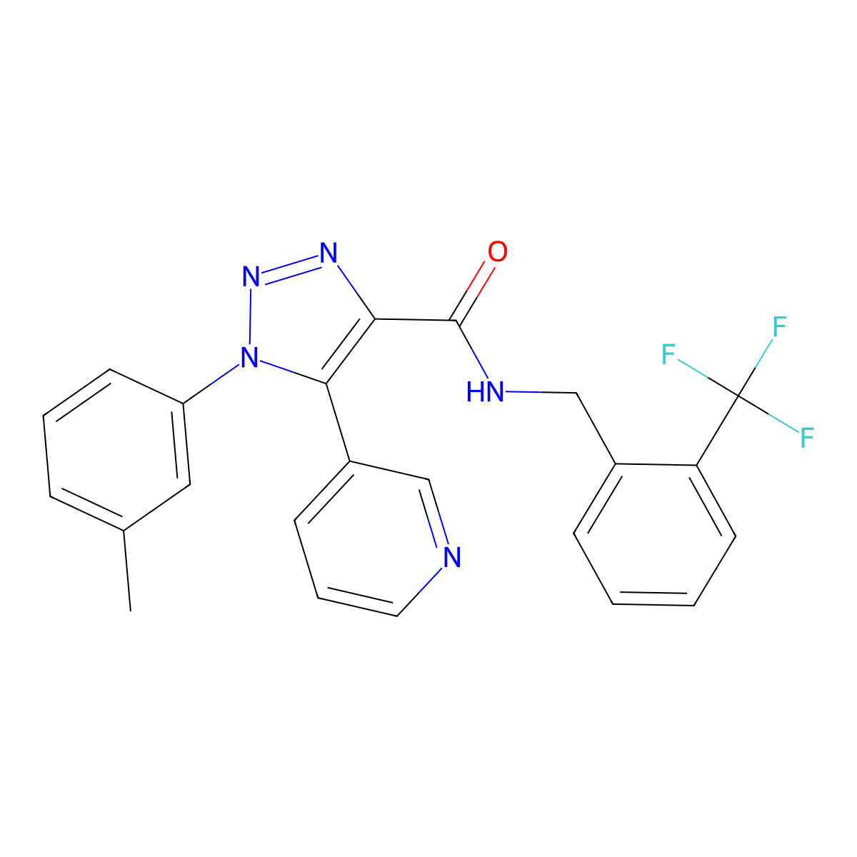5-(pyridin-3-yl)-1-(m-tolyl)-N-(2-(trifluoromethyl)benzyl)-1H-1,2,3-triazole-4-carboxamide molecular structure, CAS 1251690-19-3