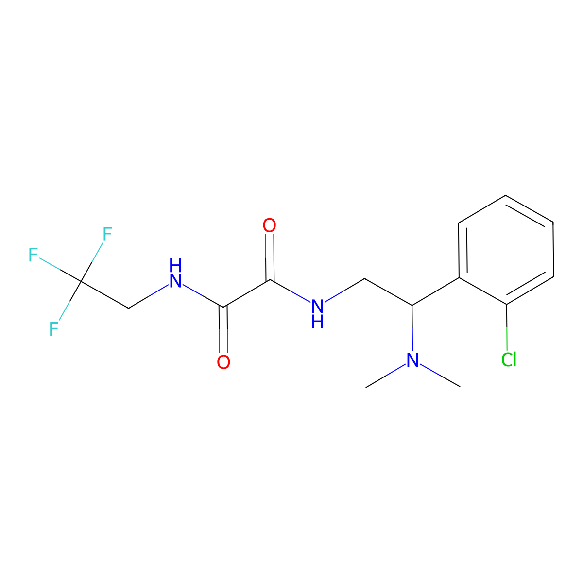 N1-(2-(2-chlorophenyl)-2-(dimethylamino)ethyl)-N2-(2,2,2-trifluoroethyl)oxalamide molecular structure, CAS 1251690-23-9