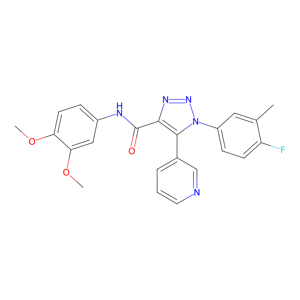 N-(3,4-dimethoxyphenyl)-1-(4-fluoro-3-methylphenyl)-5-(pyridin-3-yl)-1H-1,2,3-triazole-4-carboxamide molecular structure, CAS 1251690-34-2