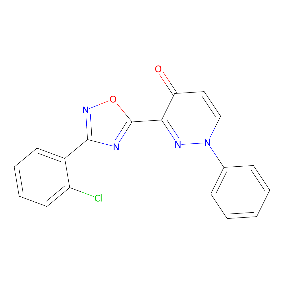 3-(3-(2-chlorophenyl)-1,2,4-oxadiazol-5-yl)-1-phenylpyridazin-4(1H)-one molecular structure, CAS 1251690-38-6