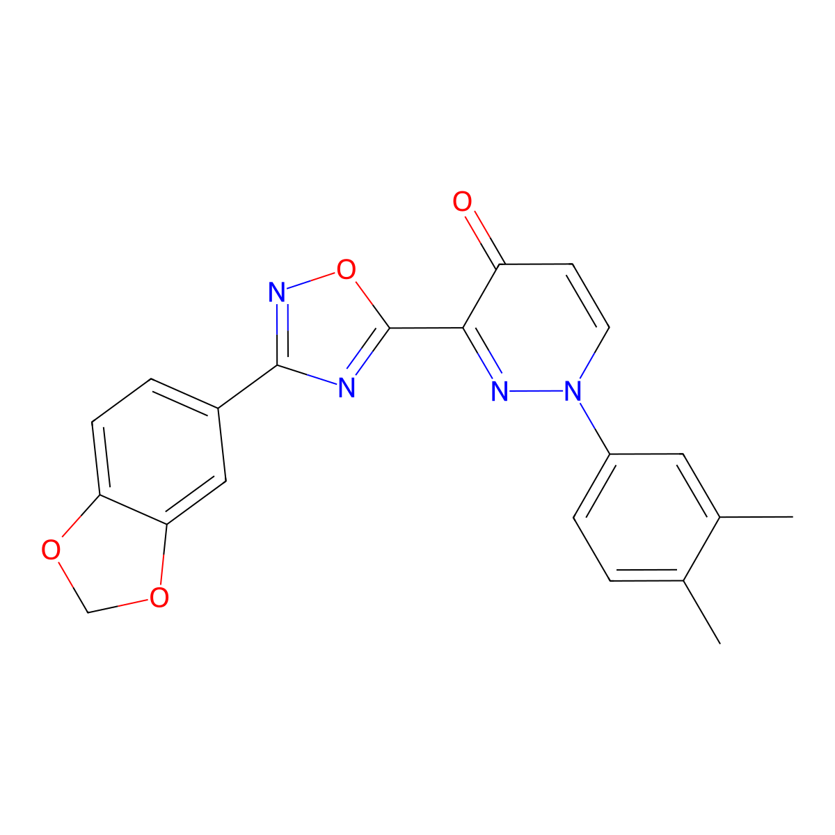 3-(3-(benzo[d][1,3]dioxol-5-yl)-1,2,4-oxadiazol-5-yl)-1-(3,4-dimethylphenyl)pyridazin-4(1H)-one molecular structure, CAS 1251690-54-6