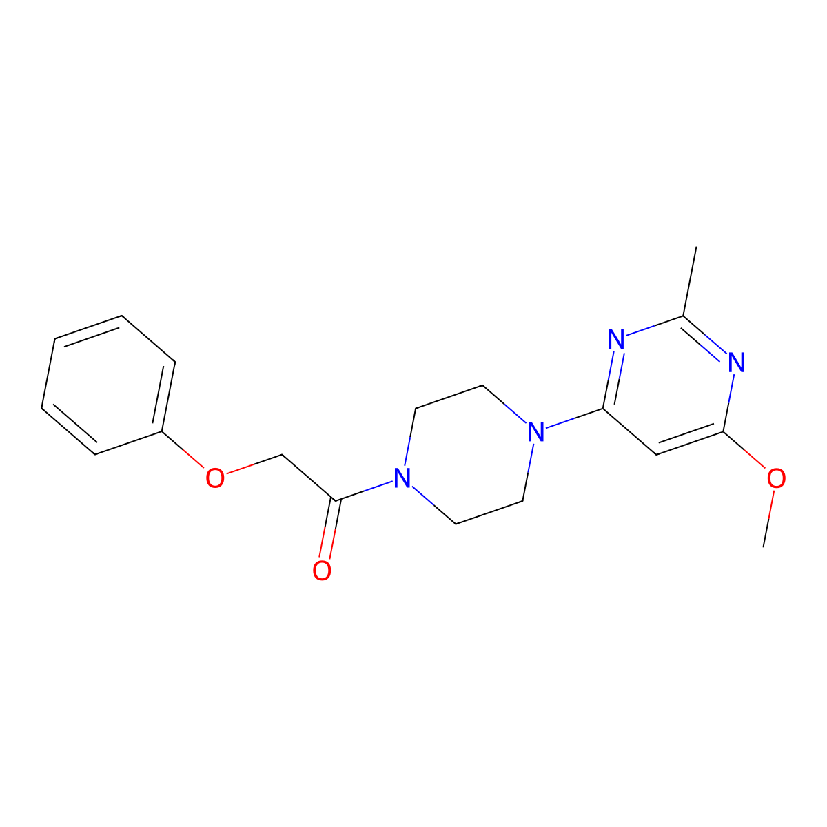 1-(4-(6-Methoxy-2-methylpyrimidin-4-yl)piperazin-1-yl)-2-phenoxyethanone molecular structure, CAS 1251690-55-7