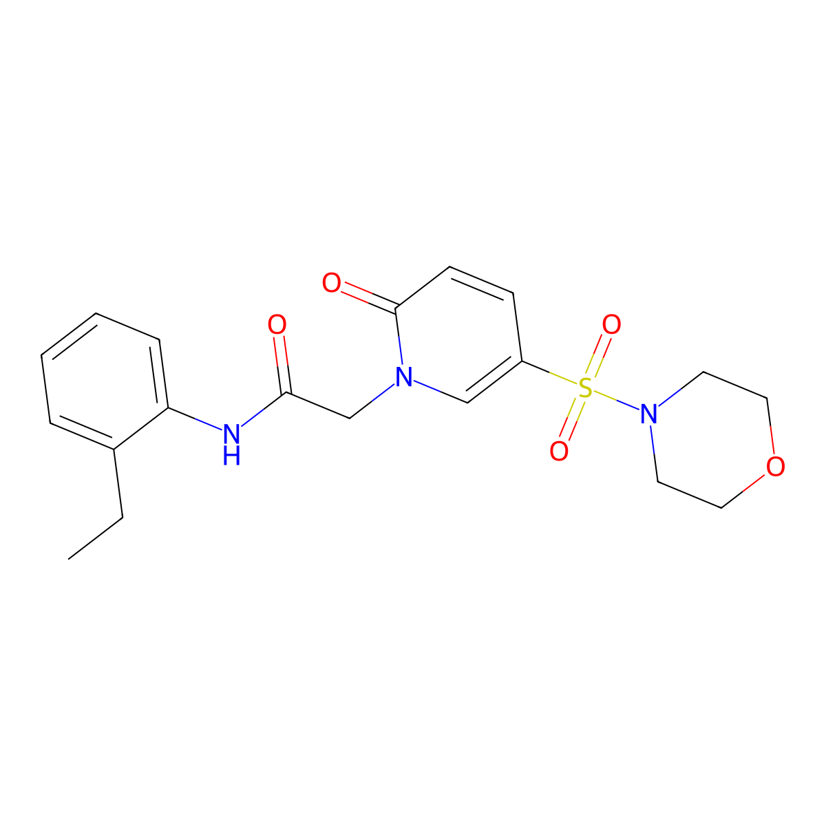 N-(2-ethylphenyl)-2-[5-(morpholin-4-ylsulfonyl)-2-oxopyridin-1(2H)-yl]acetamide molecular structure, CAS 1251690-59-1