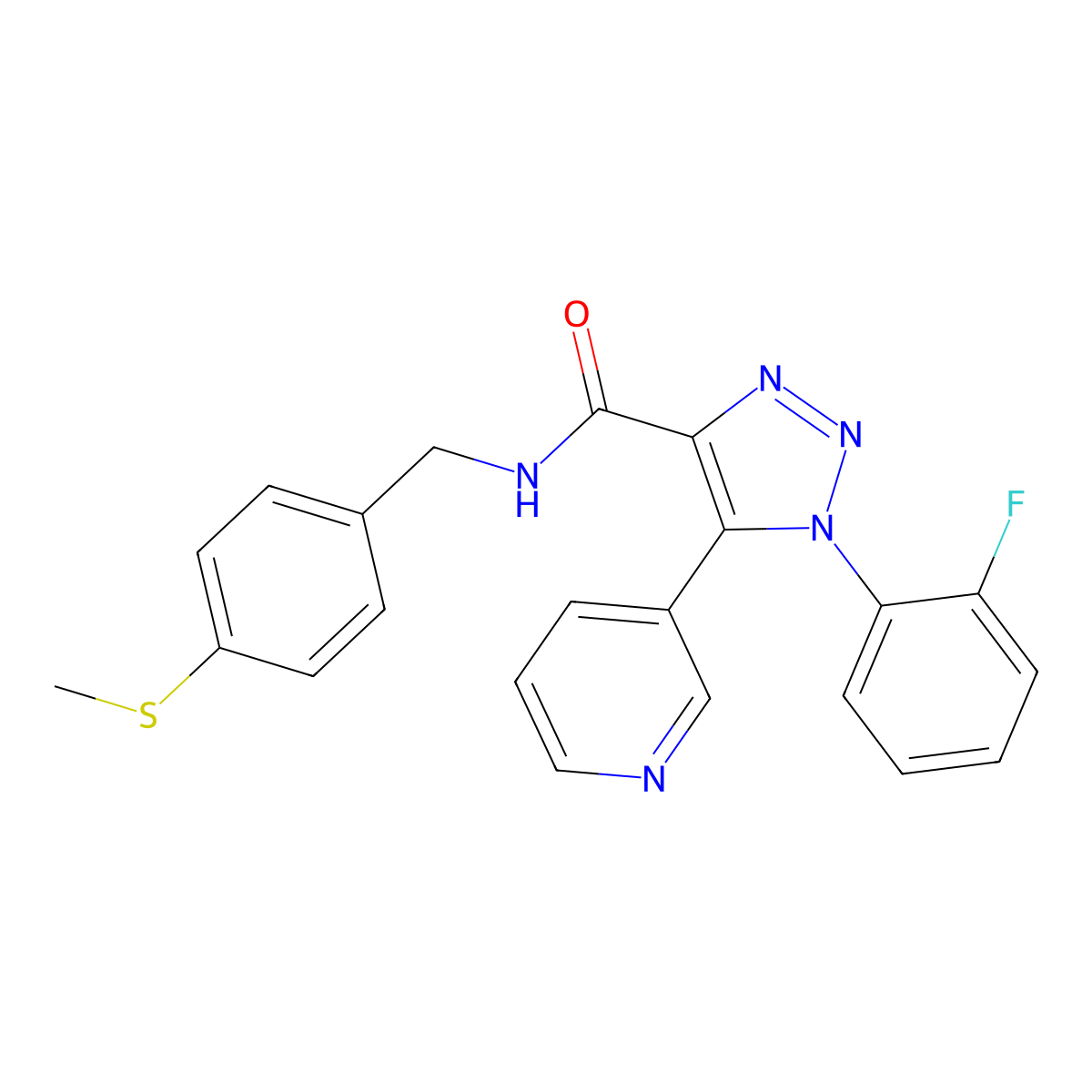 1-(2-fluorophenyl)-N-{[4-(methylsulfanyl)phenyl]methyl}-5-(pyridin-3-yl)-1H-1,2,3-triazole-4-carboxamide molecular structure, CAS 1251690-61-5