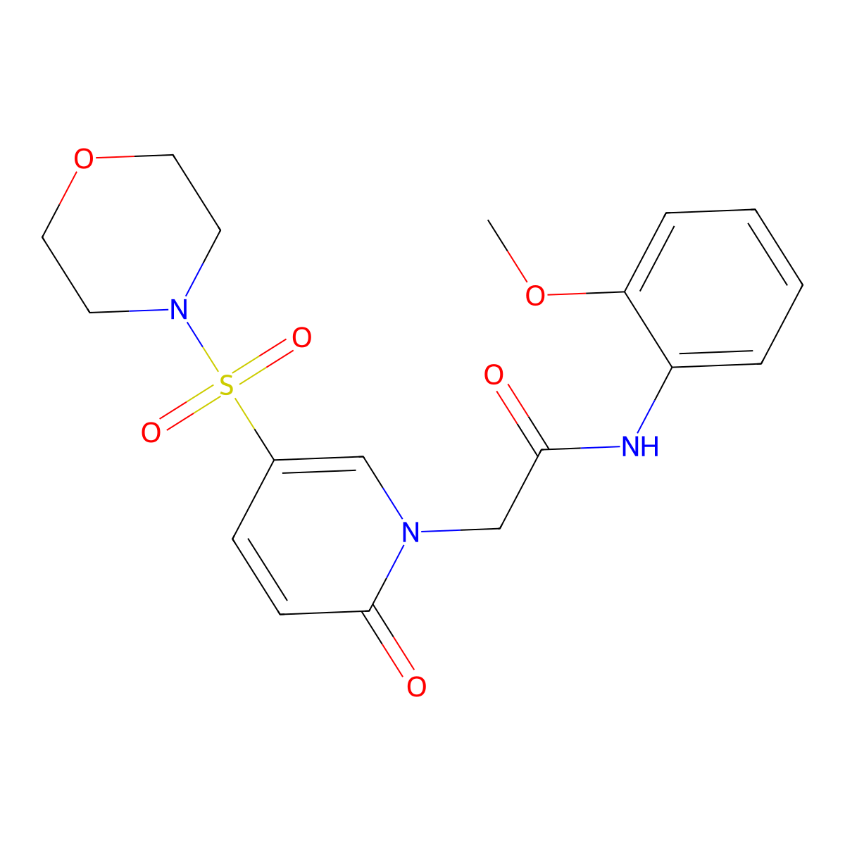 N-(2-methoxyphenyl)-2-[5-(morpholin-4-ylsulfonyl)-2-oxopyridin-1(2H)-yl]acetamide molecular structure, CAS 1251690-66-0