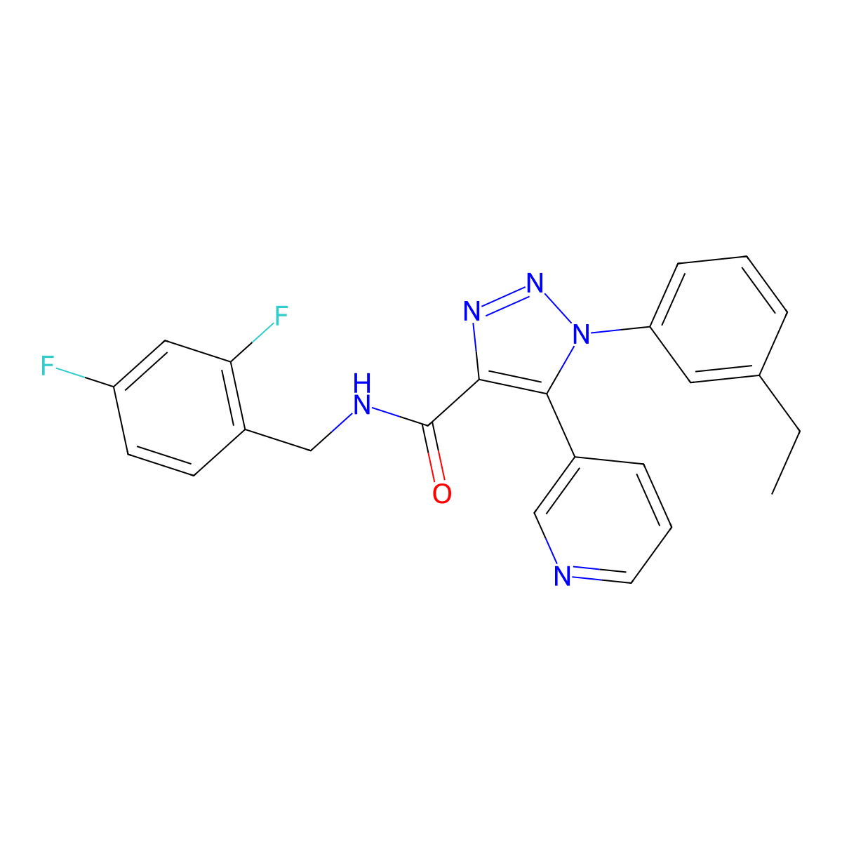 N-[(2,4-difluorophenyl)methyl]-1-(3-ethylphenyl)-5-(pyridin-3-yl)-1H-1,2,3-triazole-4-carboxamide molecular structure, CAS 1251690-68-2