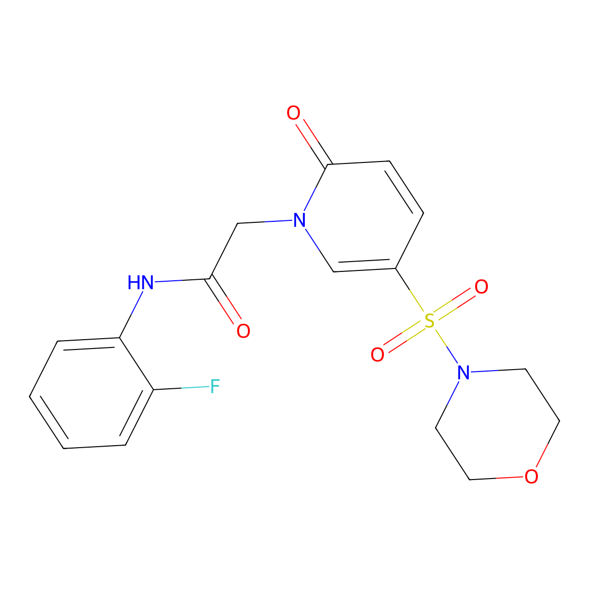 N-(2-fluorophenyl)-2-[5-(morpholin-4-ylsulfonyl)-2-oxopyridin-1(2H)-yl]acetamide molecular structure, CAS 1251690-72-8