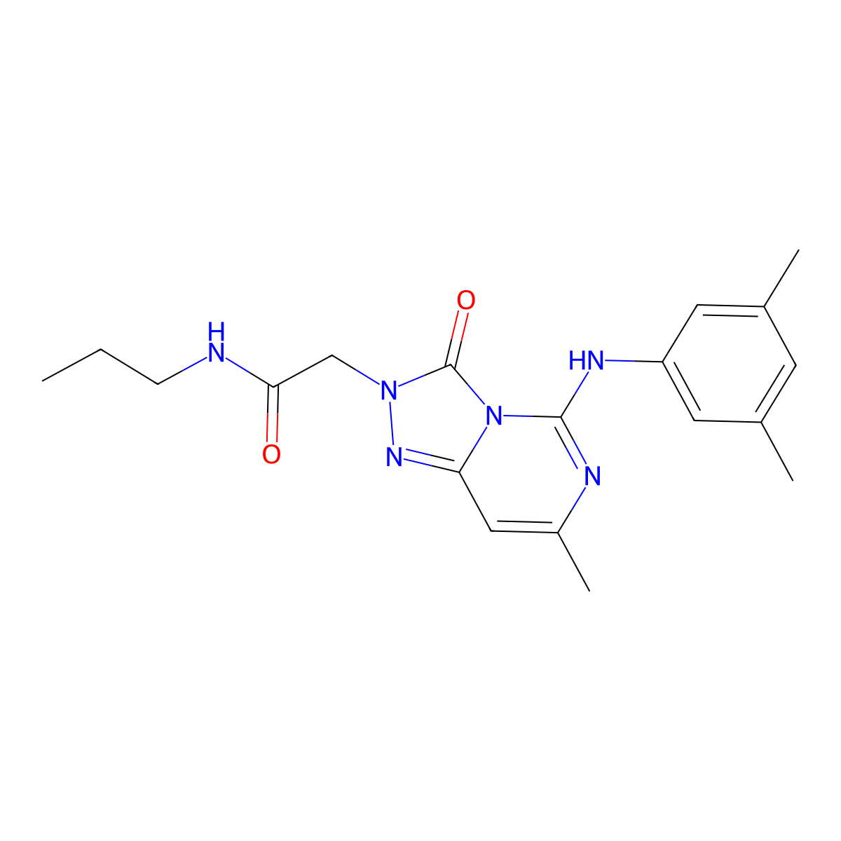 2-{5-[(3,5-dimethylphenyl)amino]-7-methyl-3-oxo-2H,3H-[1,2,4]triazolo[4,3-c]pyrimidin-2-yl}-N-propylacetamide molecular structure, CAS 1251690-94-4