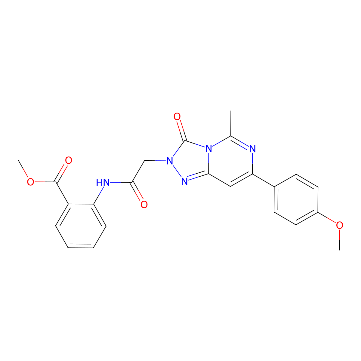 methyl 2-({[7-(4-methoxyphenyl)-5-methyl-3-oxo[1,2,4]triazolo[4,3-c]pyrimidin-2(3H)-yl]acetyl}amino)benzoate molecular structure, CAS 1251691-01-6