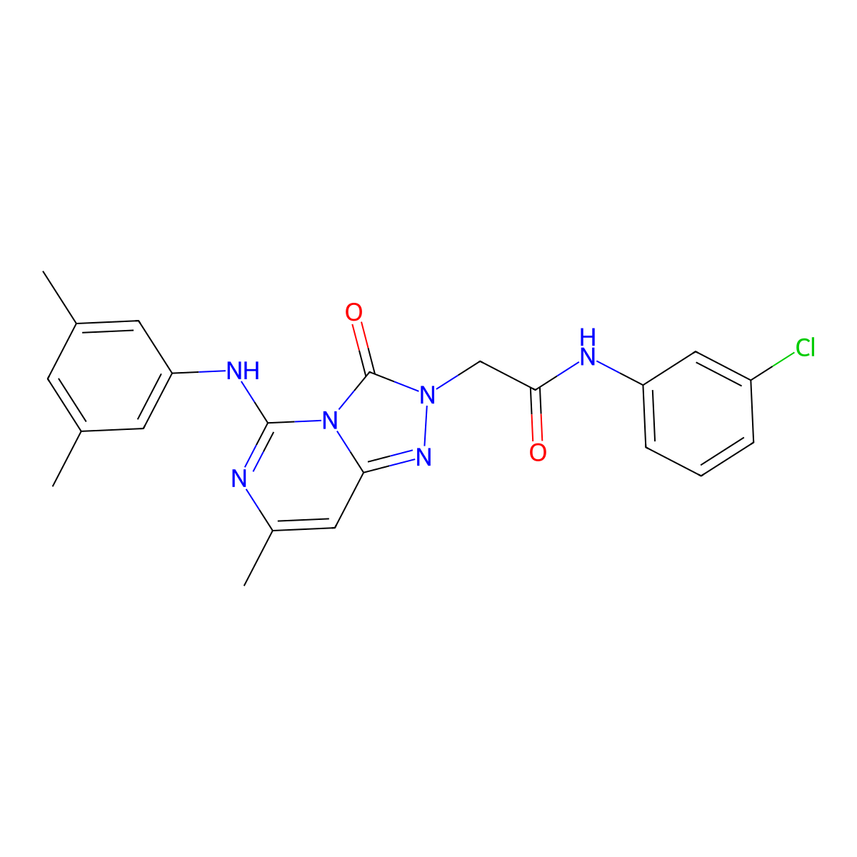 N-(3-chlorophenyl)-2-{5-[(3,5-dimethylphenyl)amino]-7-methyl-3-oxo-2H,3H-[1,2,4]triazolo[4,3-c]pyrimidin-2-yl}acetamide molecular structure, CAS 1251691-04-9
