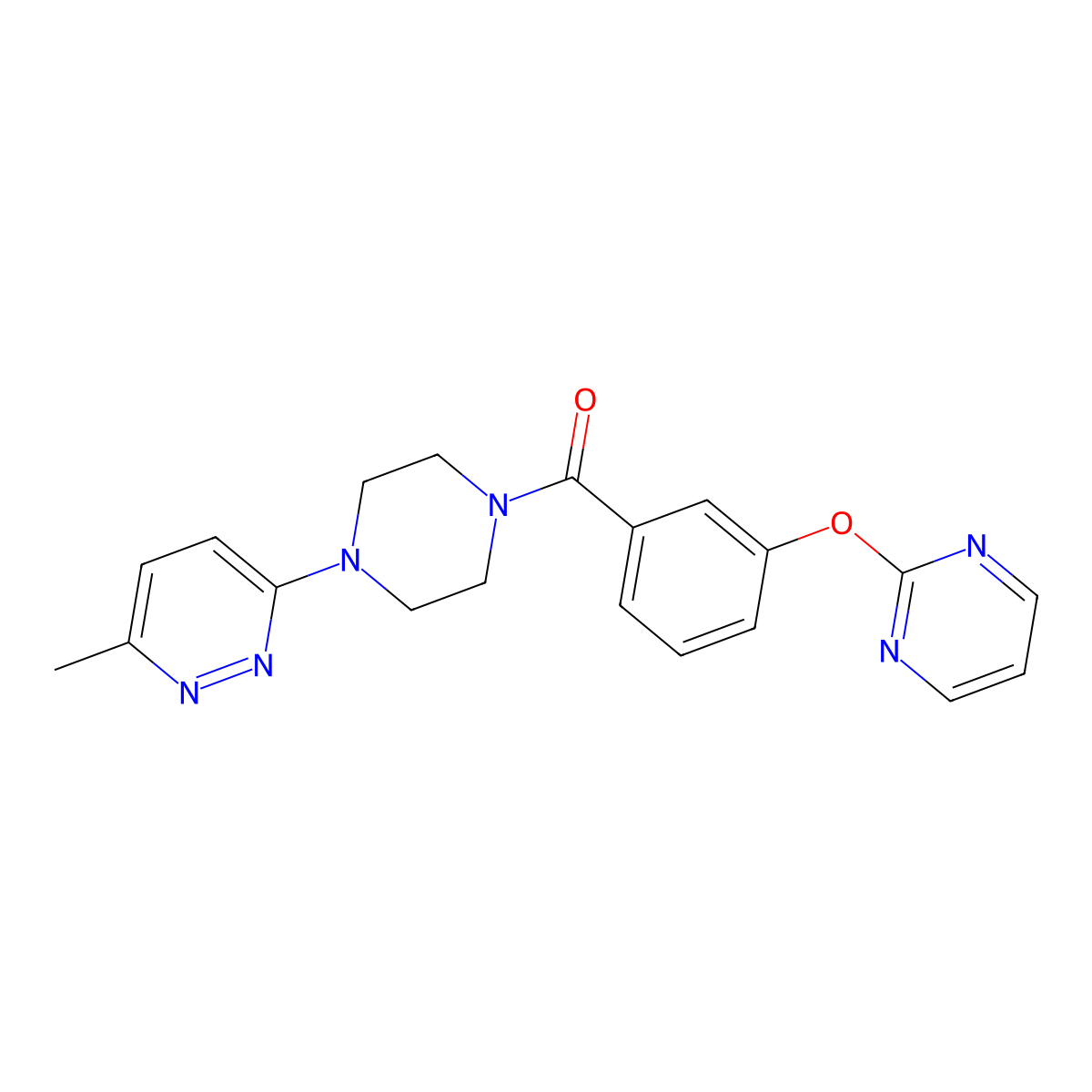 (4-(6-Methylpyridazin-3-yl)piperazin-1-yl)(3-(pyrimidin-2-yloxy)phenyl)methanone molecular structure, CAS 1251691-21-0