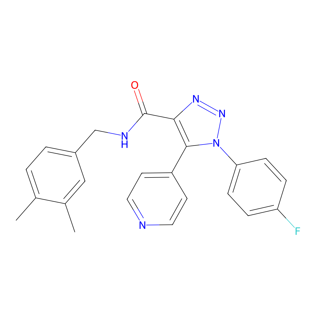 N-[(3,4-dimethylphenyl)methyl]-1-(4-fluorophenyl)-5-(pyridin-4-yl)-1H-1,2,3-triazole-4-carboxamide molecular structure, CAS 1251691-25-4