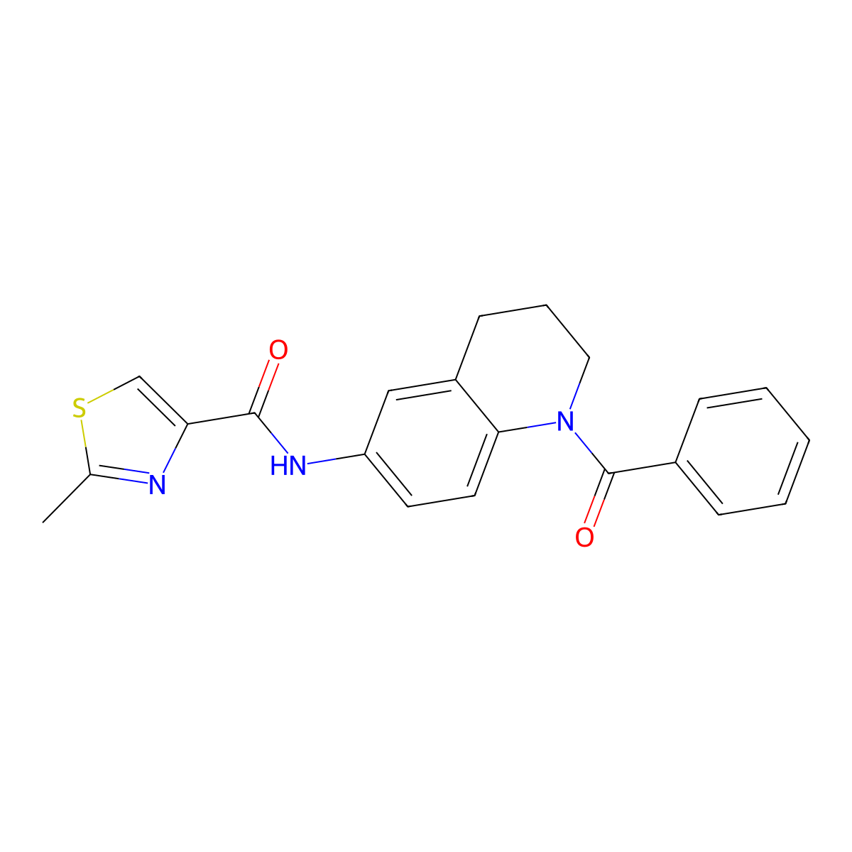 N-(1-benzoyl-1,2,3,4-tetrahydroquinolin-6-yl)-2-methylthiazole-4-carboxamide molecular structure, CAS 1251691-31-2