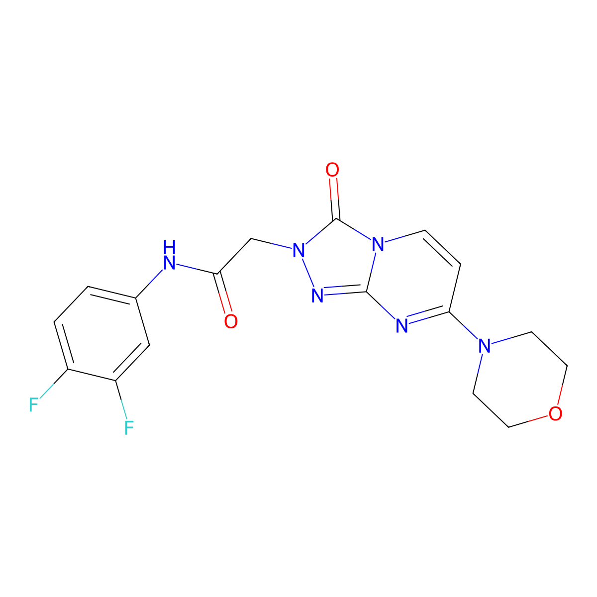 N-(3,4-difluorophenyl)-2-(7-morpholino-3-oxo-[1,2,4]triazolo[4,3-a]pyrimidin-2(3H)-yl)acetamide molecular structure, CAS 1251691-37-8
