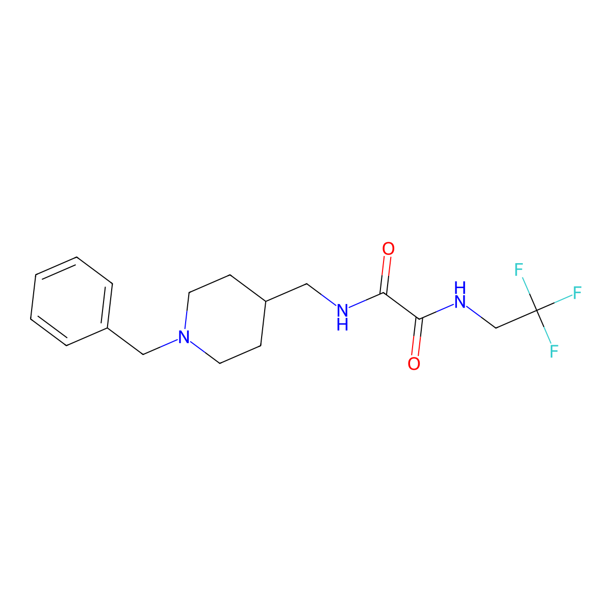 N1-((1-benzylpiperidin-4-yl)methyl)-N2-(2,2,2-trifluoroethyl)oxalamide molecular structure, CAS 1251691-50-5