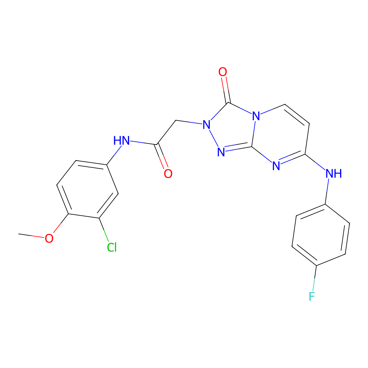 N~1~-(3-chloro-4-methoxyphenyl)-2-[7-(4-fluoroanilino)-3-oxo[1,2,4]triazolo[4,3-a]pyrimidin-2(3H)-yl]acetamide molecular structure, CAS 1251691-54-9