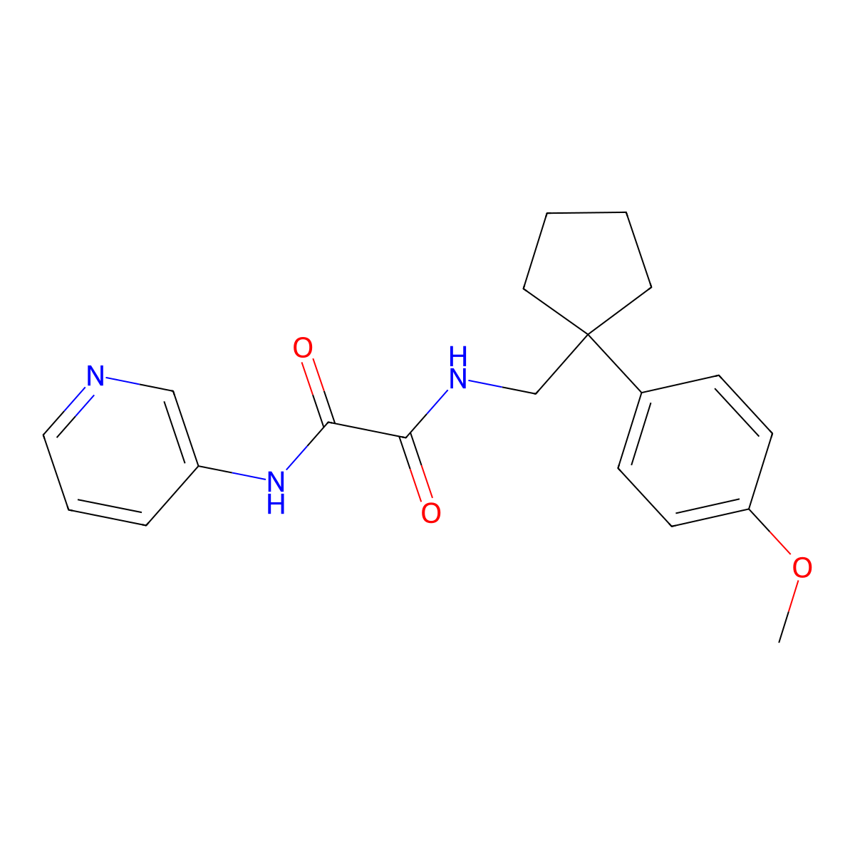 N1-((1-(4-methoxyphenyl)cyclopentyl)methyl)-N2-(pyridin-3-yl)oxalamide molecular structure, CAS 1251691-73-2