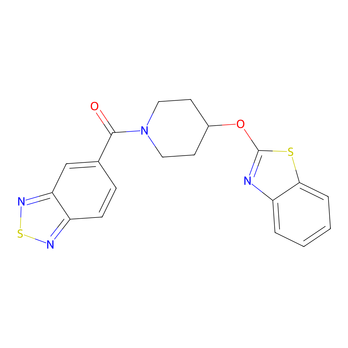 Benzo[c][1,2,5]thiadiazol-5-yl(4-(benzo[d]thiazol-2-yloxy)piperidin-1-yl)methanone molecular structure, CAS 1251691-84-5
