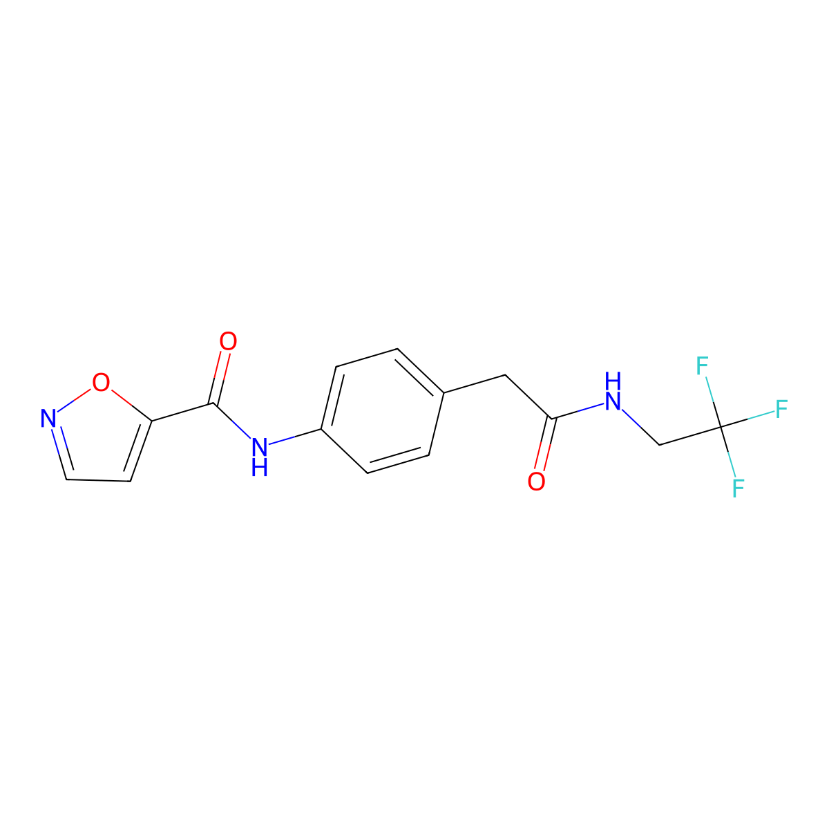 N-(4-(2-oxo-2-((2,2,2-trifluoroethyl)amino)ethyl)phenyl)isoxazole-5-carboxamide molecular structure, CAS 1251691-91-4