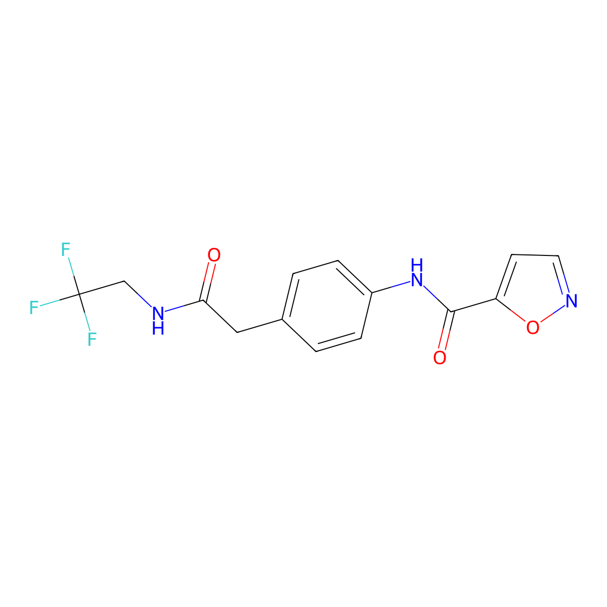 N-(4-(2-oxo-2-((2,2,2-trifluoroethyl)amino)ethyl)phenyl)isoxazole-5-carboxamide molecular structure, CAS 1251691-91-4