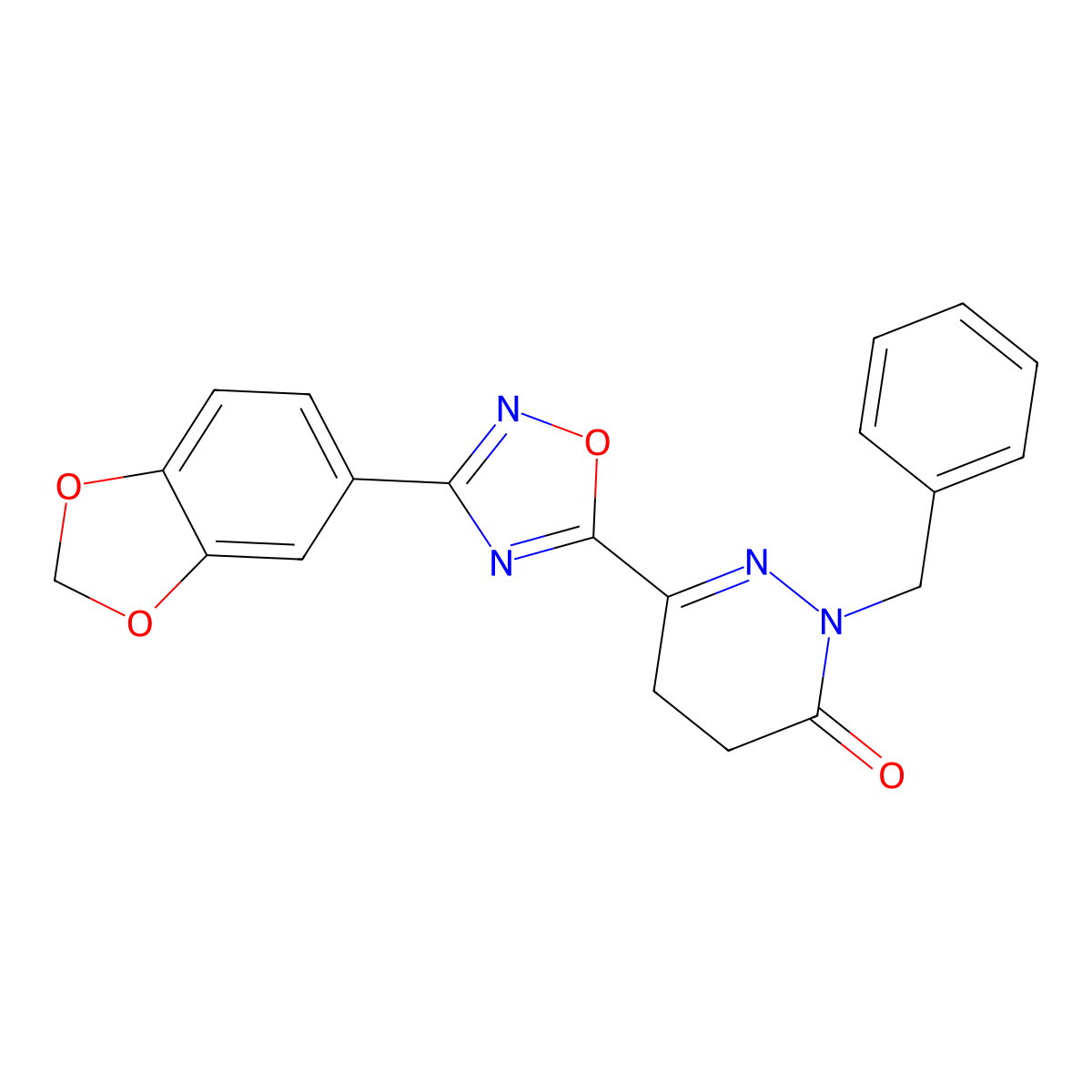 6-(3-(benzo[d][1,3]dioxol-5-yl)-1,2,4-oxadiazol-5-yl)-2-benzyl-4,5-dihydropyridazin-3(2H)-one molecular structure, CAS 1251691-93-6