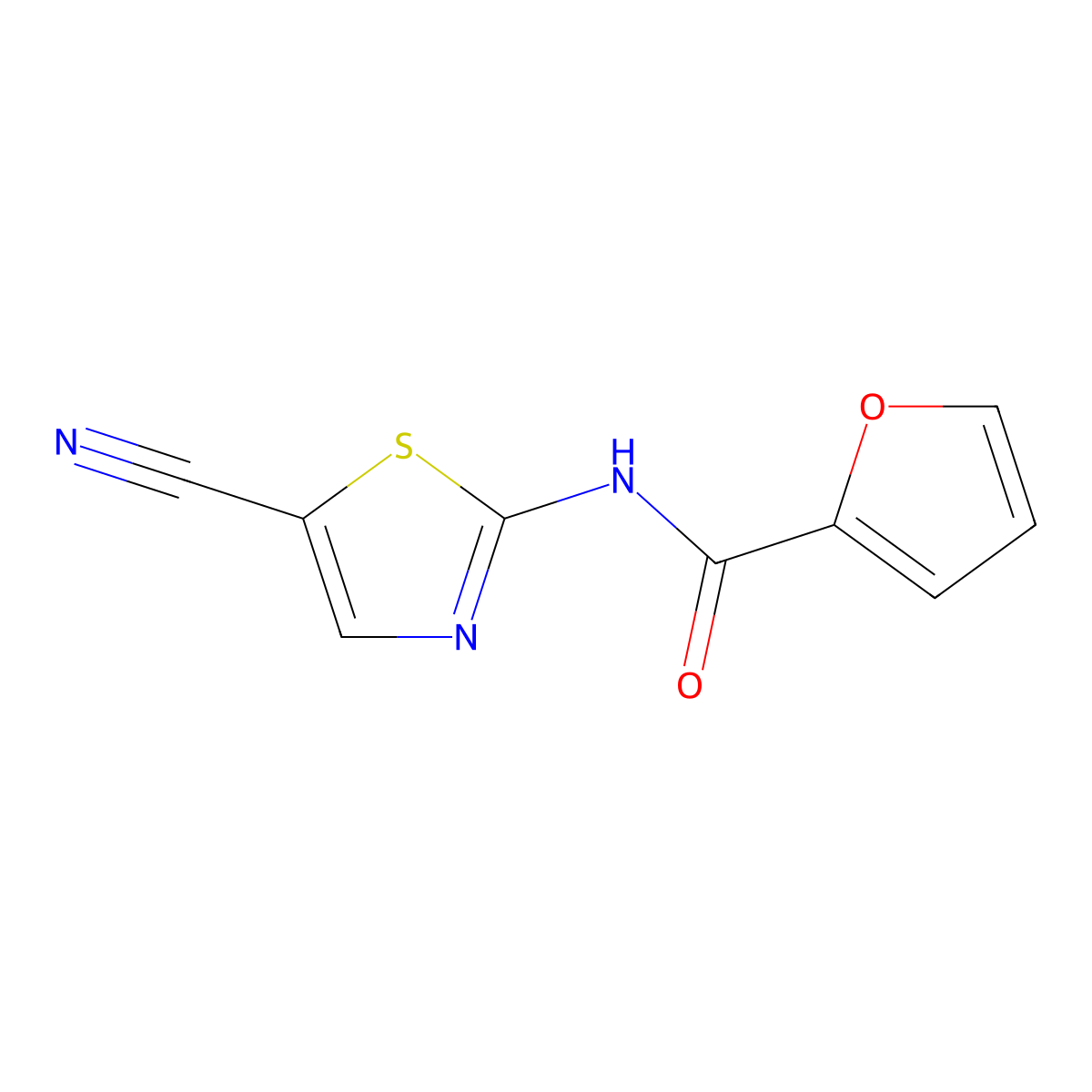 N-(5-cyanothiazol-2-yl)furan-2-carboxamide molecular structure, CAS 1251692-14-4