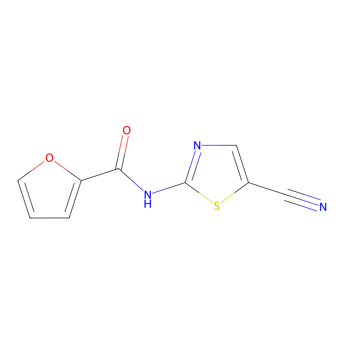 N-(5-cyanothiazol-2-yl)furan-2-carboxamide molecular structure, CAS 1251692-14-4