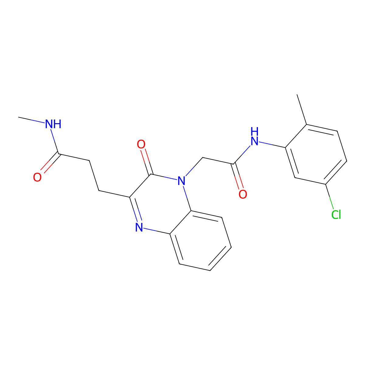 3-(4-{[(5-chloro-2-methylphenyl)carbamoyl]methyl}-3-oxo-3,4-dihydroquinoxalin-2-yl)-N-methylpropanamide molecular structure, CAS 1251692-22-4