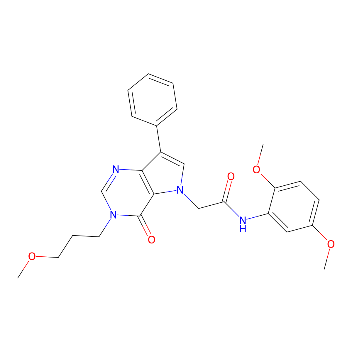 N-(2,5-dimethoxyphenyl)-2-[3-(3-methoxypropyl)-4-oxo-7-phenyl-3,4-dihydro-5H-pyrrolo[3,2-d]pyrimidin-5-yl]acetamide molecular structure, CAS 1251692-35-9