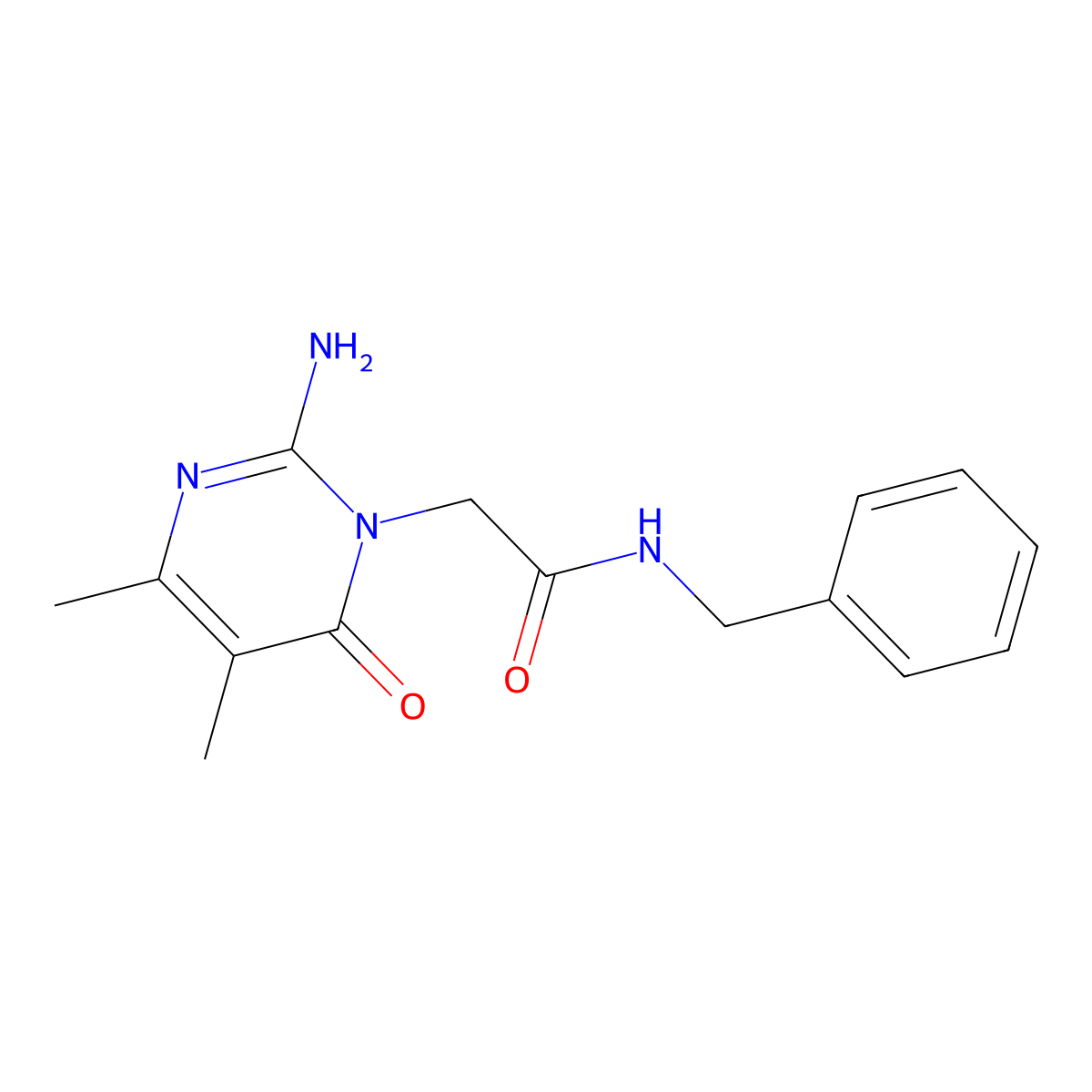2-(2-amino-4,5-dimethyl-6-oxopyrimidin-1(6H)-yl)-N-benzylacetamide molecular structure, CAS 1251692-44-0