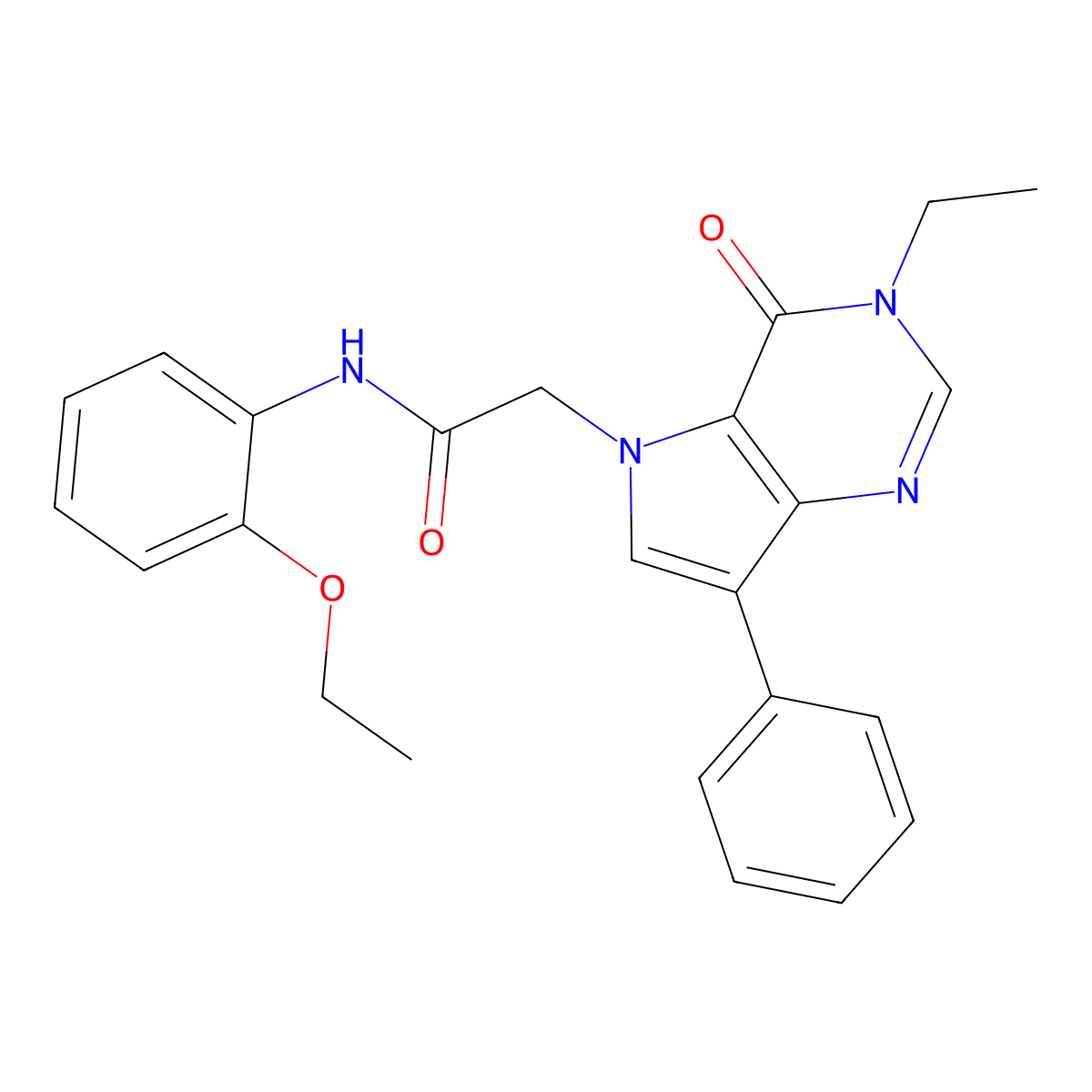 N-(2-ethoxyphenyl)-2-(3-ethyl-4-oxo-7-phenyl-3,4-dihydro-5H-pyrrolo[3,2-d]pyrimidin-5-yl)acetamide molecular structure, CAS 1251692-52-0