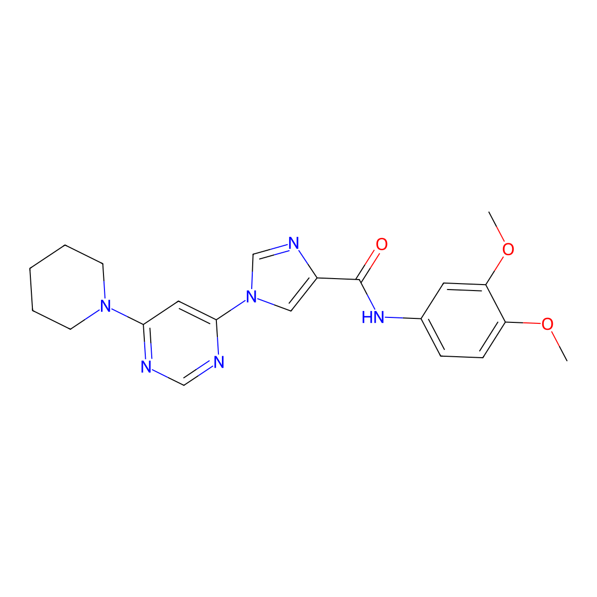 N-(3,4-dimethoxyphenyl)-1-[6-(piperidin-1-yl)pyrimidin-4-yl]-1H-imidazole-4-carboxamide molecular structure, CAS 1251692-53-1