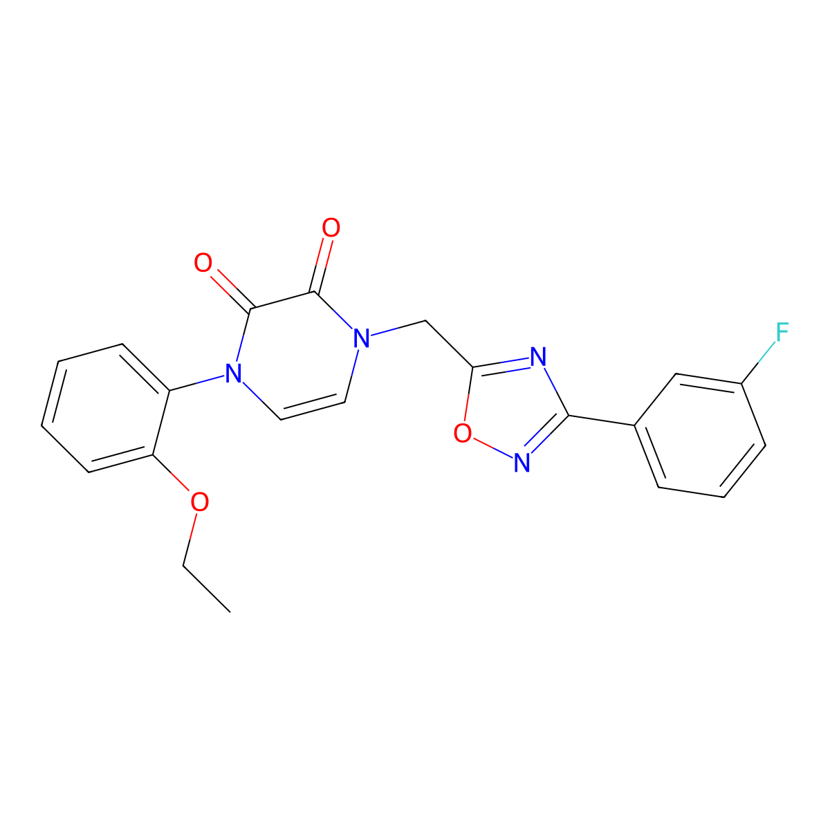 1-(2-ethoxyphenyl)-4-((3-(3-fluorophenyl)-1,2,4-oxadiazol-5-yl)methyl)pyrazine-2,3(1H,4H)-dione molecular structure, CAS 1251692-57-5