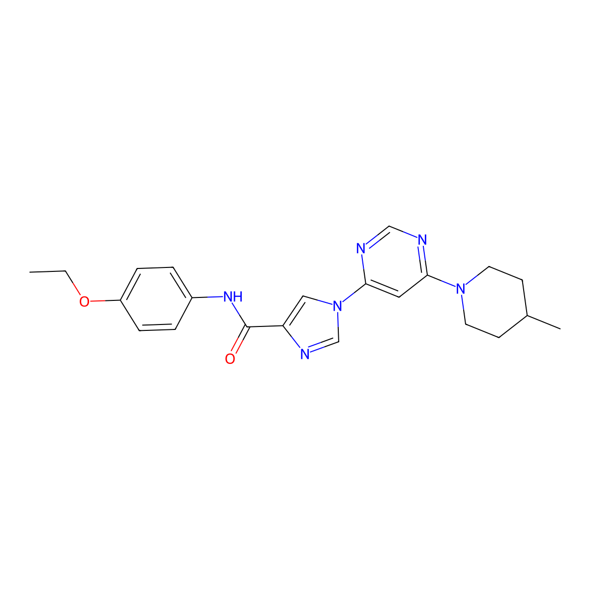 N-(4-ethoxyphenyl)-1-[6-(4-methylpiperidin-1-yl)pyrimidin-4-yl]-1H-imidazole-4-carboxamide molecular structure, CAS 1251692-61-1