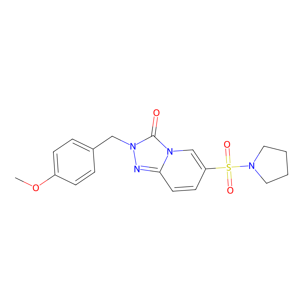 2-[(4-methoxyphenyl)methyl]-6-(pyrrolidine-1-sulfonyl)-2H,3H-[1,2,4]triazolo[4,3-a]pyridin-3-one molecular structure, CAS 1251692-64-4