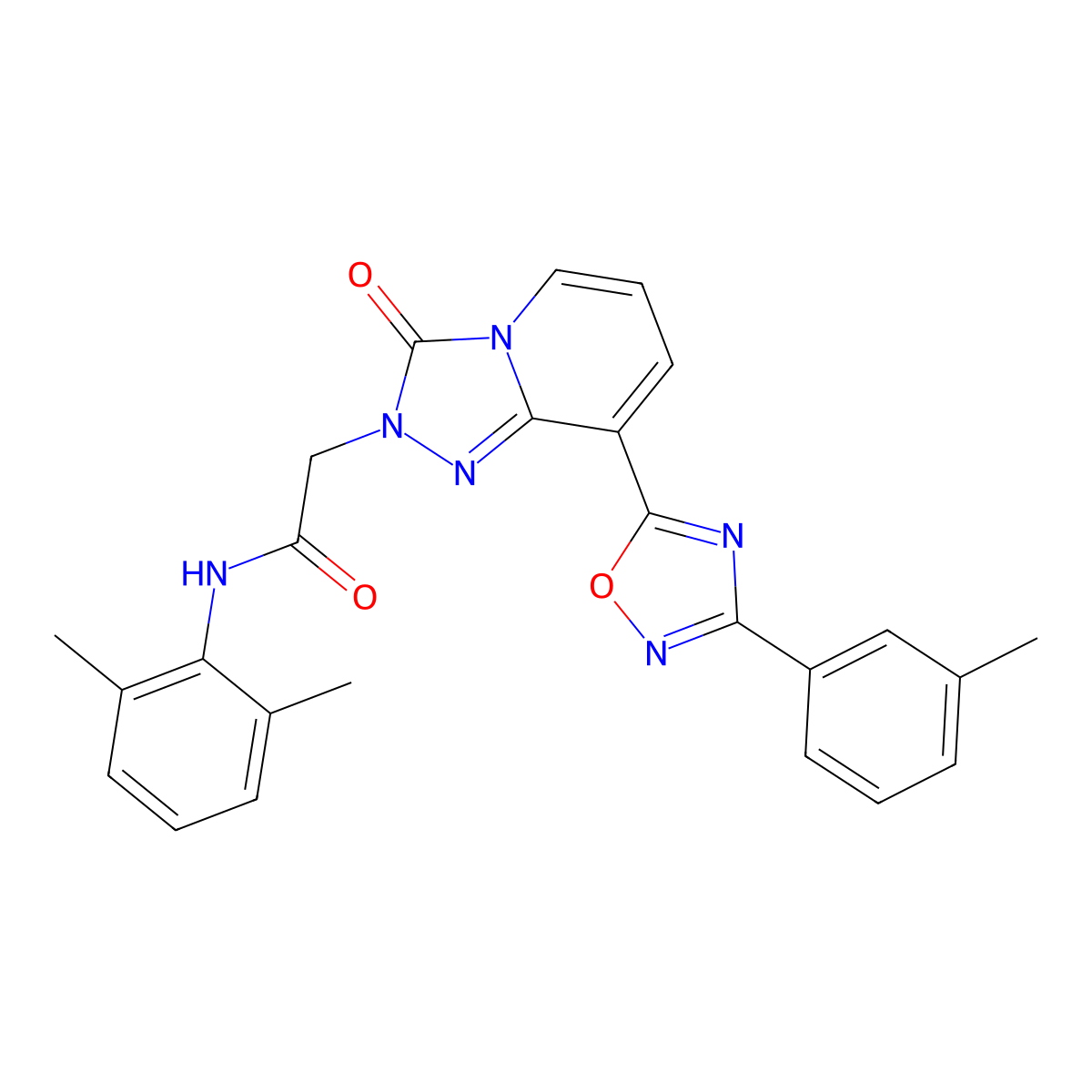 N-(2,6-dimethylphenyl)-2-(3-oxo-8-(3-(m-tolyl)-1,2,4-oxadiazol-5-yl)-[1,2,4]triazolo[4,3-a]pyridin-2(3H)-yl)acetamide molecular structure, CAS 1251692-73-5