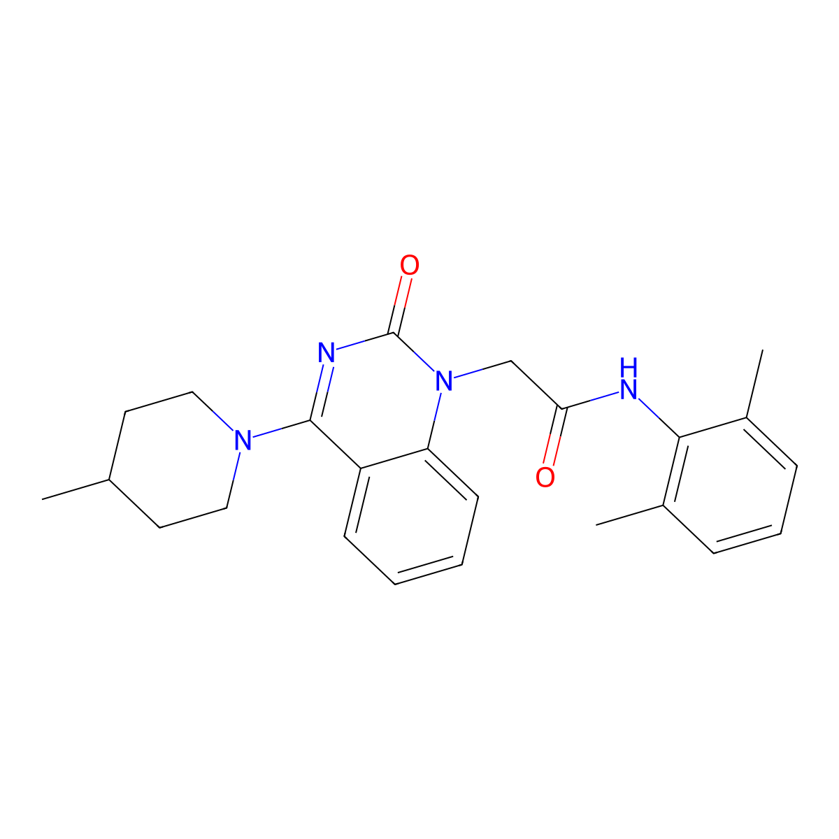 N-(2,6-dimethylphenyl)-2-[4-(4-methylpiperidin-1-yl)-2-oxo-1,2-dihydroquinazolin-1-yl]acetamide molecular structure, CAS 1251692-74-6