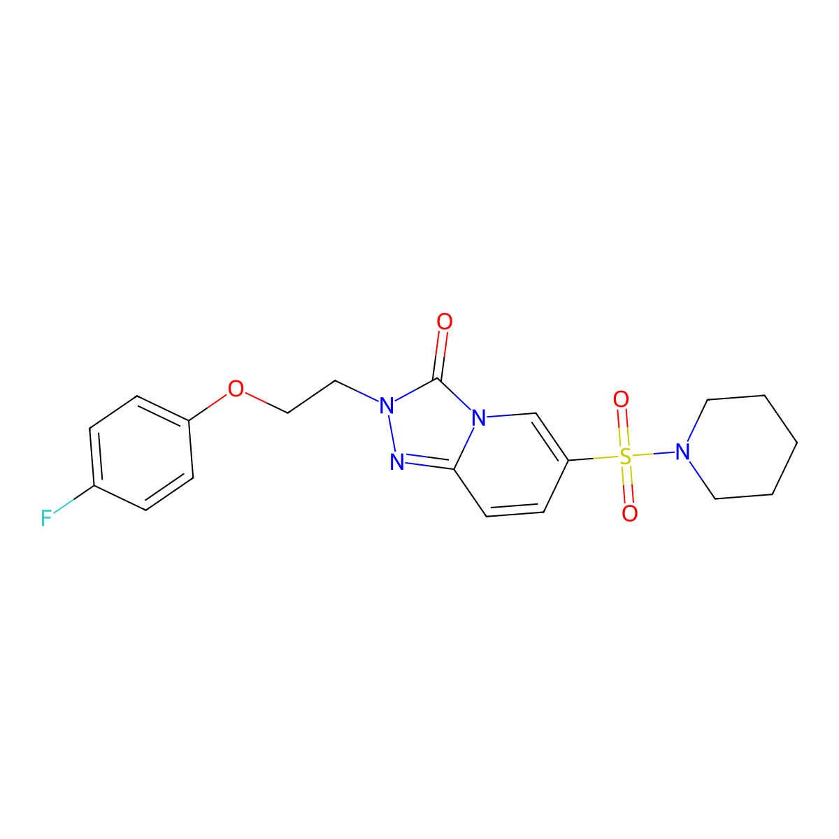 2-[2-(4-fluorophenoxy)ethyl]-6-(piperidine-1-sulfonyl)-2H,3H-[1,2,4]triazolo[4,3-a]pyridin-3-one molecular structure, CAS 1251692-76-8