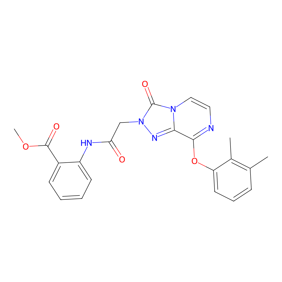 methyl 2-(2-(8-(2,3-dimethylphenoxy)-3-oxo-[1,2,4]triazolo[4,3-a]pyrazin-2(3H)-yl)acetamido)benzoate molecular structure, CAS 1251692-84-8