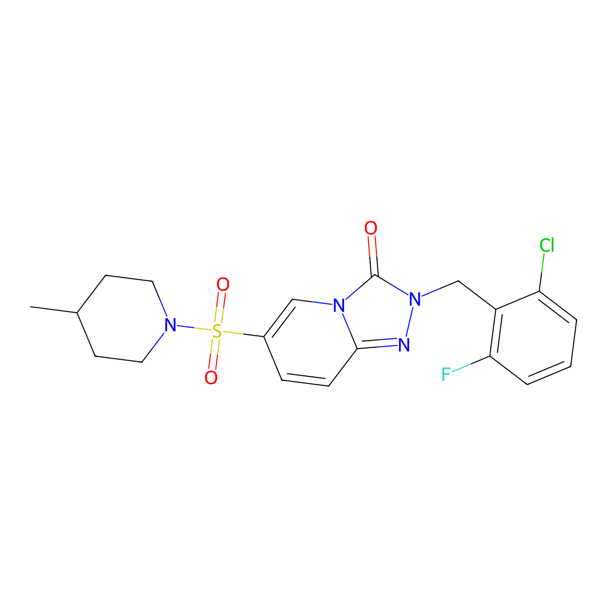 2-[(2-chloro-6-fluorophenyl)methyl]-6-[(4-methylpiperidin-1-yl)sulfonyl]-2H,3H-[1,2,4]triazolo[4,3-a]pyridin-3-one molecular structure, CAS 1251692-90-6