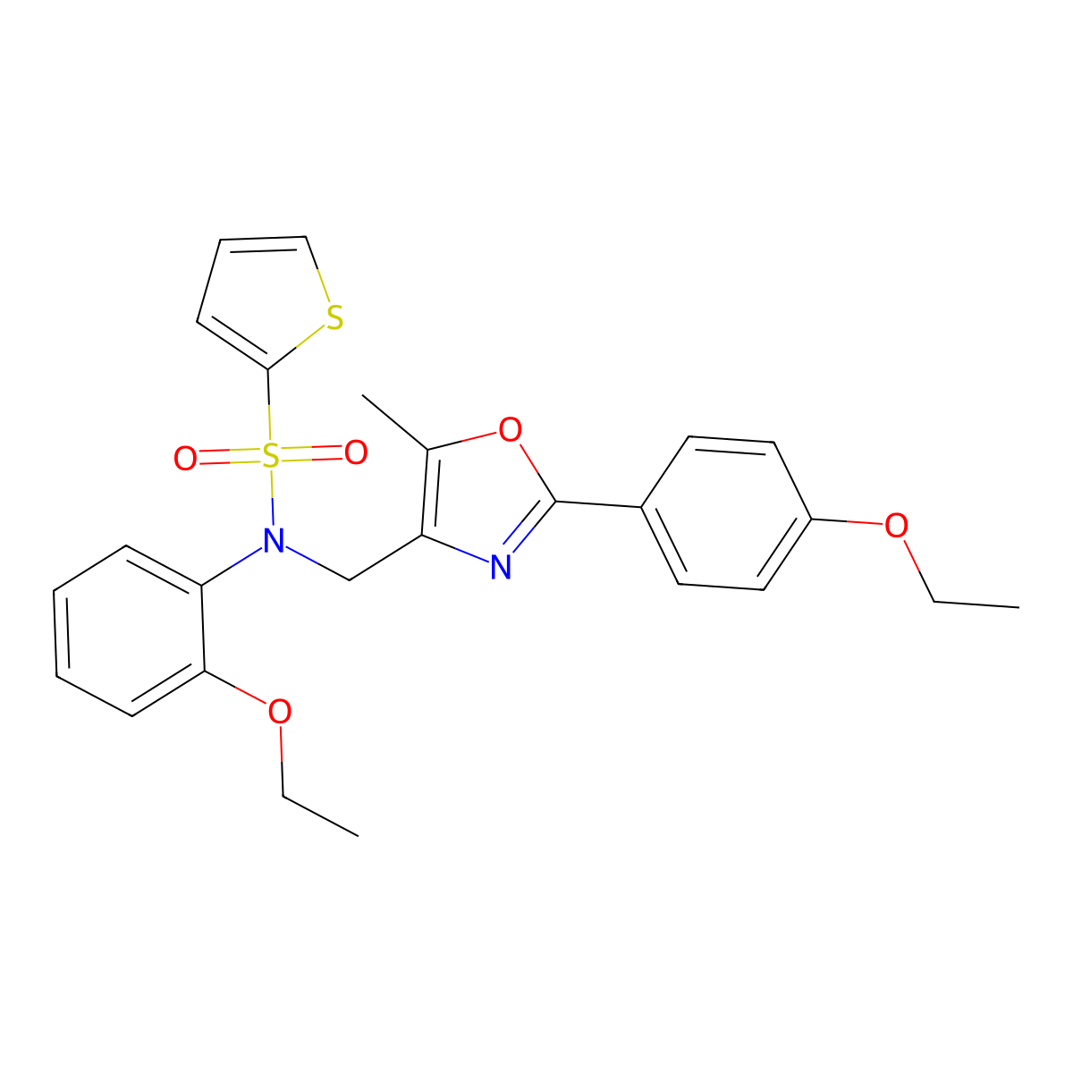 N-(2-ethoxyphenyl)-N-{[2-(4-ethoxyphenyl)-5-methyl-1,3-oxazol-4-yl]methyl}thiophene-2-sulfonamide molecular structure, CAS 1251692-92-8