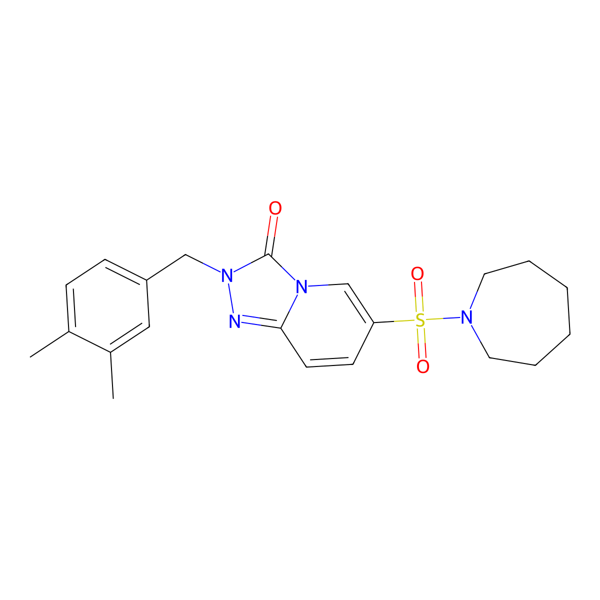 6-(azepane-1-sulfonyl)-2-[(3,4-dimethylphenyl)methyl]-2H,3H-[1,2,4]triazolo[4,3-a]pyridin-3-one molecular structure, CAS 1251692-94-0